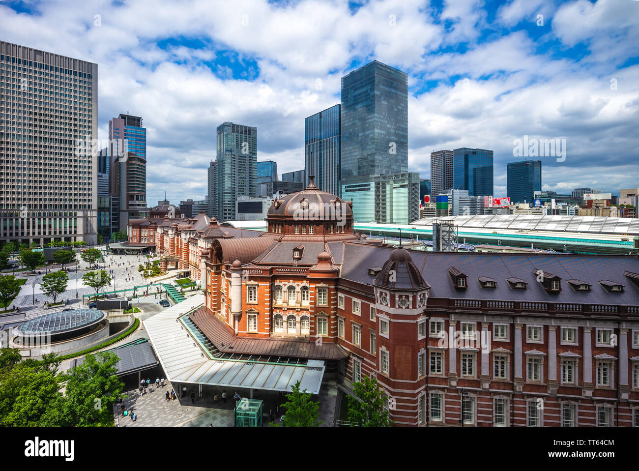 Vista aerea della stazione di Tokyo, Giappone Foto Stock