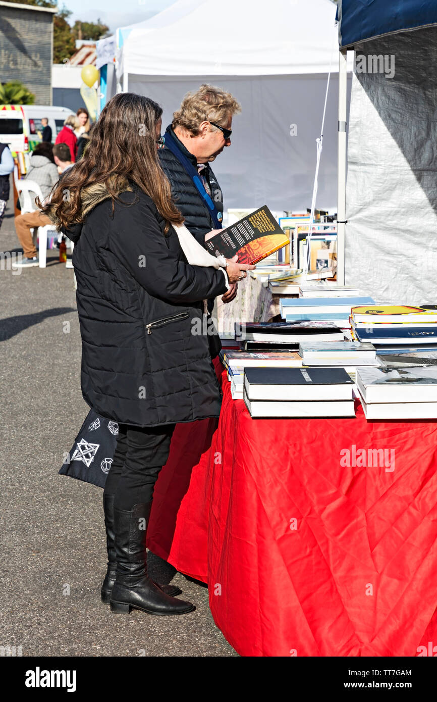 Clunes Booktown festival in 1850 gold città mineraria di Clunes in Victoria Australia. Foto Stock