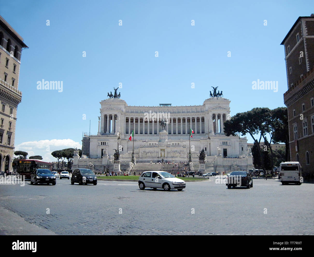 Vista di VITTORIO EMANUELE II monumento, Roma, Italia. Foto Stock