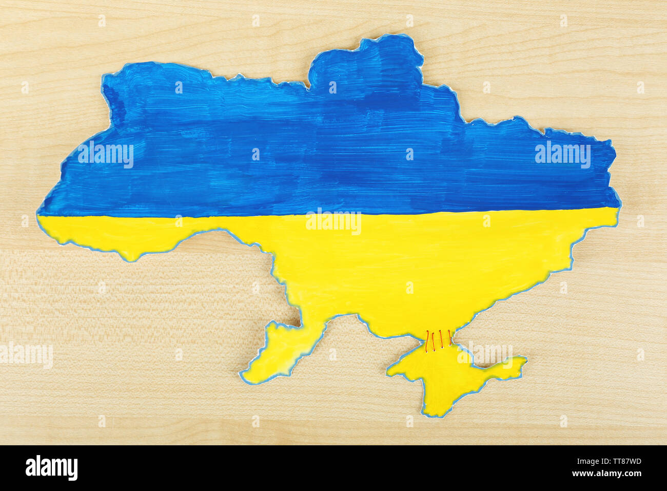 Mappa di Ucraina - Concetto di disintegrazione del paese Foto Stock