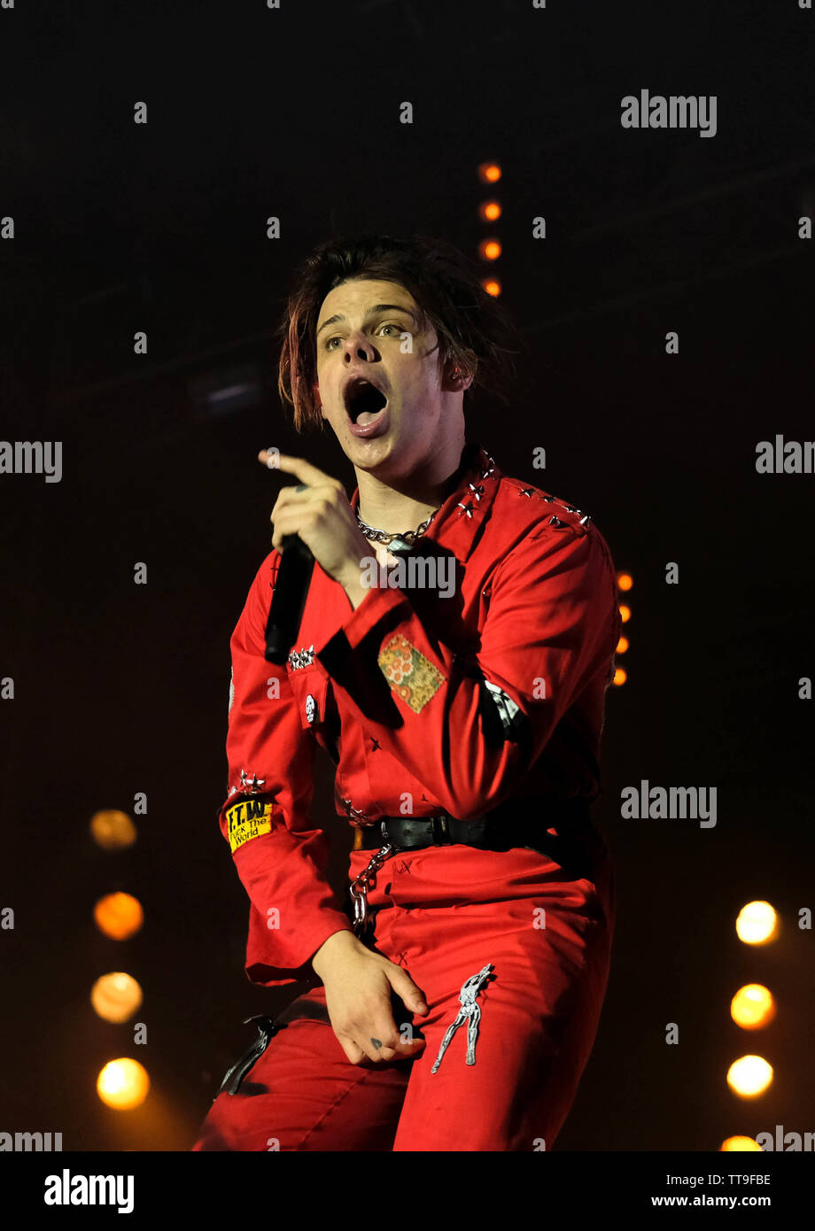 Isle of Wight Festival UK. Il 15 giugno 2019. Yungblud esibirsi sul palco Credito: Alba Fletcher-Park/Alamy Live News Foto Stock