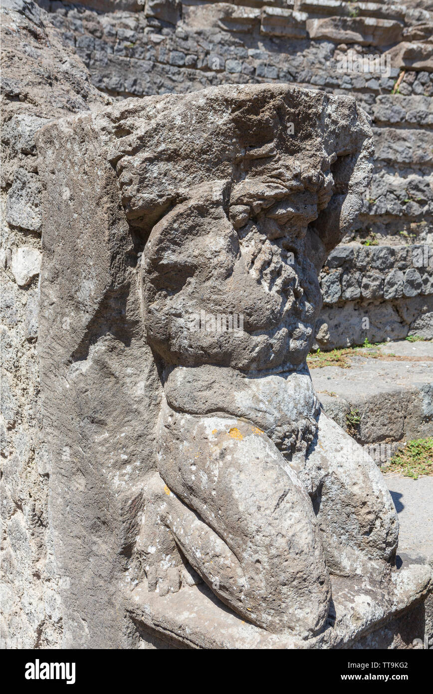 Pompei, antica città romana nei pressi di Napoli moderno nella regione Campania Italia che è stata sepolta sotto 4 a 6 m di ceneri vulcaniche e pomice in er Foto Stock