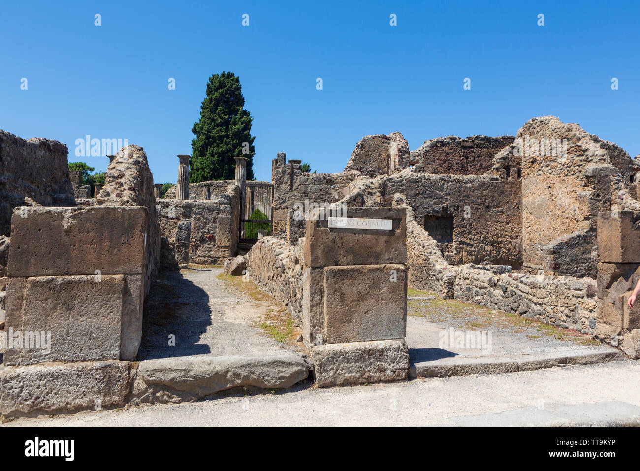 Pompei, antica città romana nei pressi di Napoli moderno nella regione Campania Italia che è stata sepolta sotto 4 a 6 m di ceneri vulcaniche e pomice in er Foto Stock