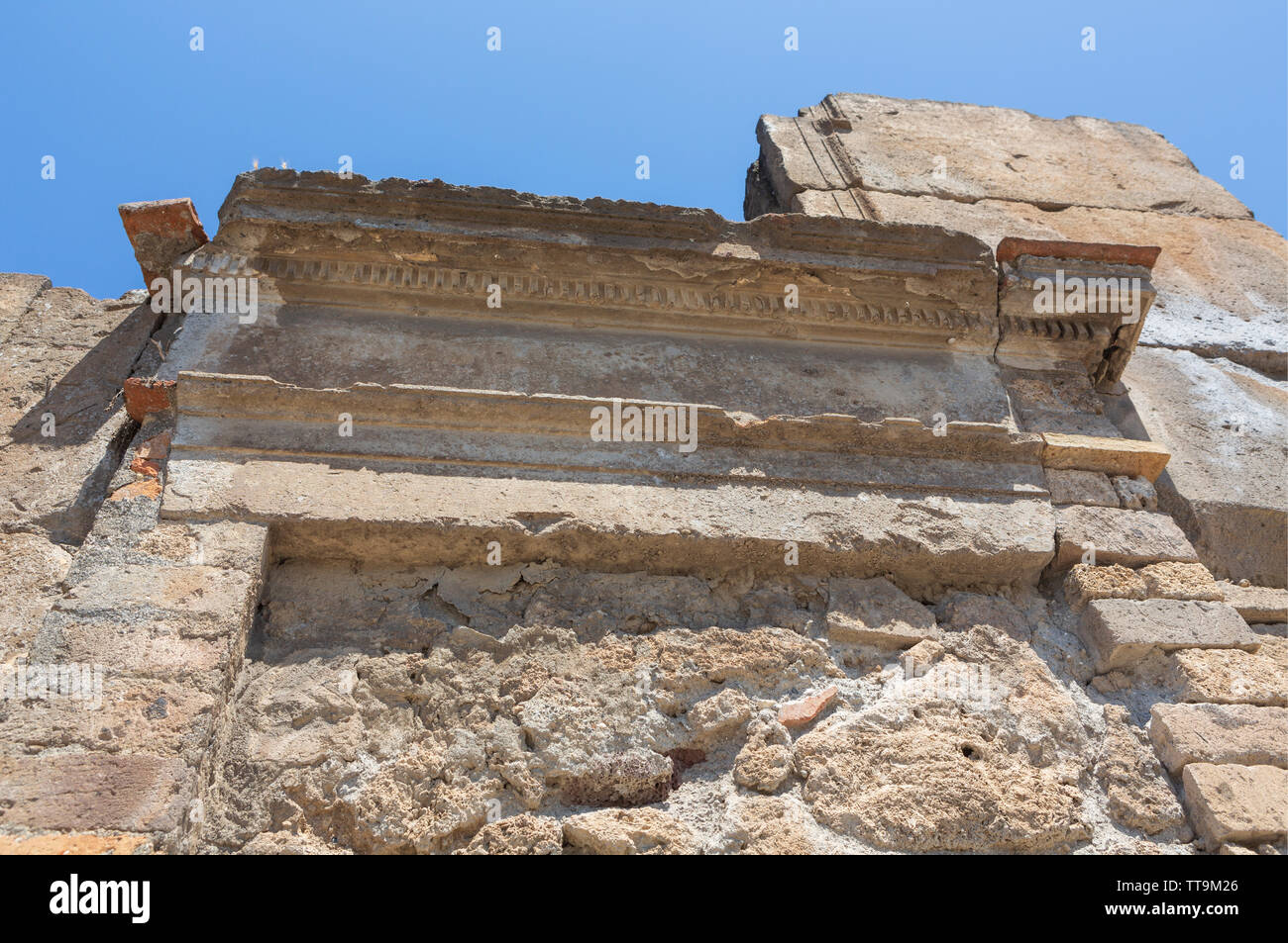 Pompei, antica città romana nei pressi di Napoli moderno nella regione Campania Italia che è stata sepolta sotto 4 a 6 m di ceneri vulcaniche e pomice in er Foto Stock