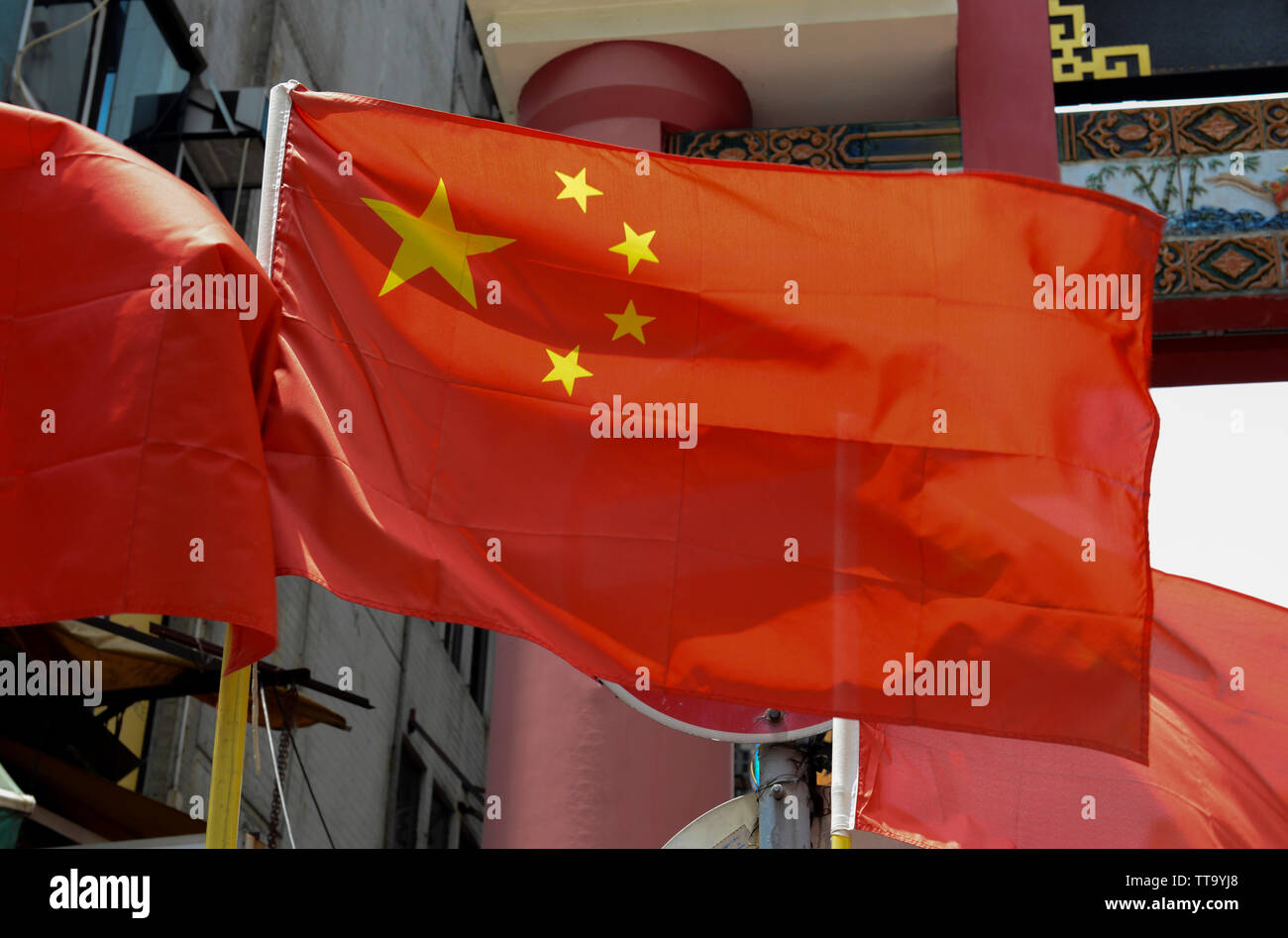 Bandiera cinese di Hong Kong Cina Foto Stock