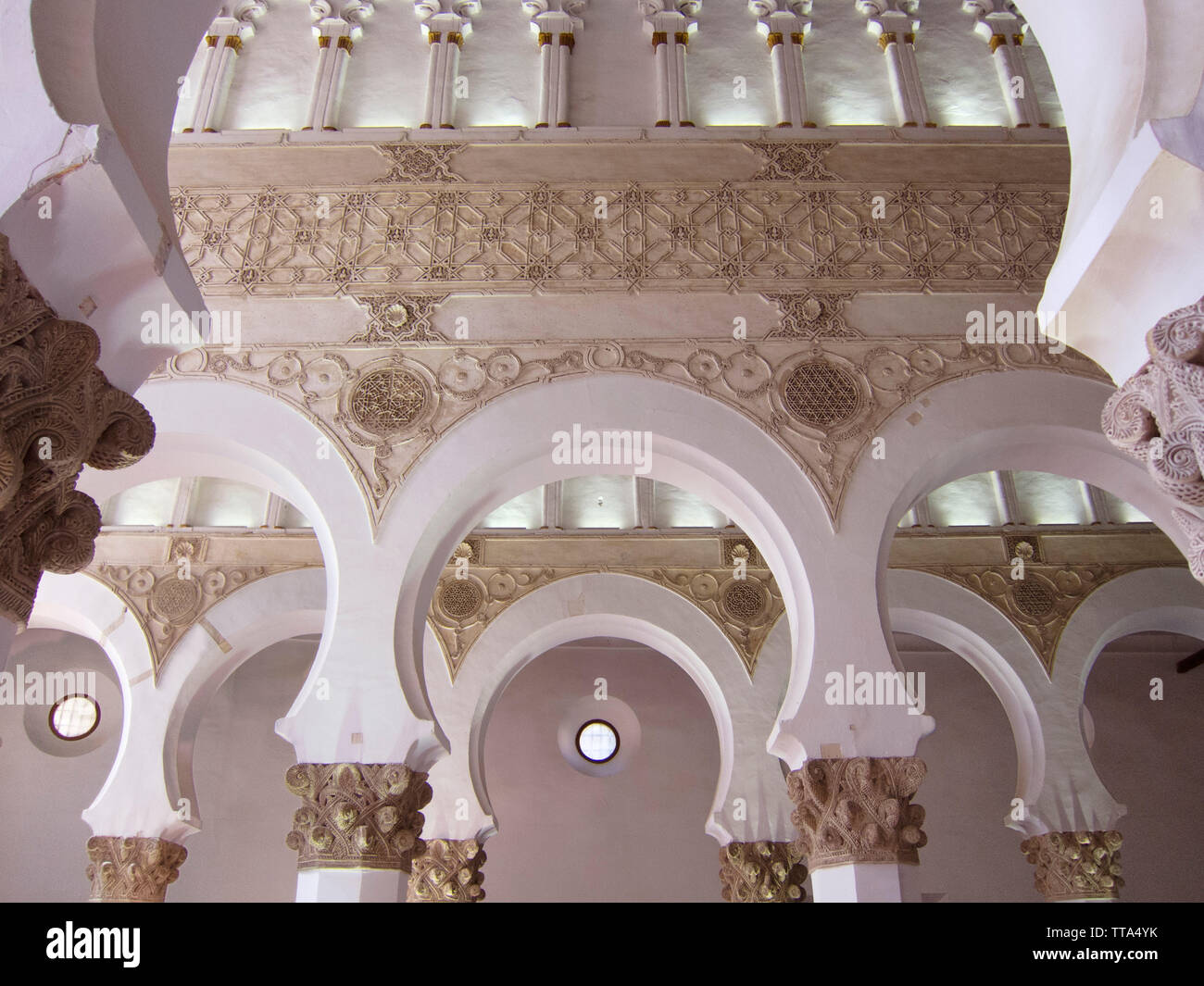 Sinagoga di Santa Maria La Blanca. Più antica sinagoga ancora in piedi in Europa. Toledo, Spagna. Foto Stock