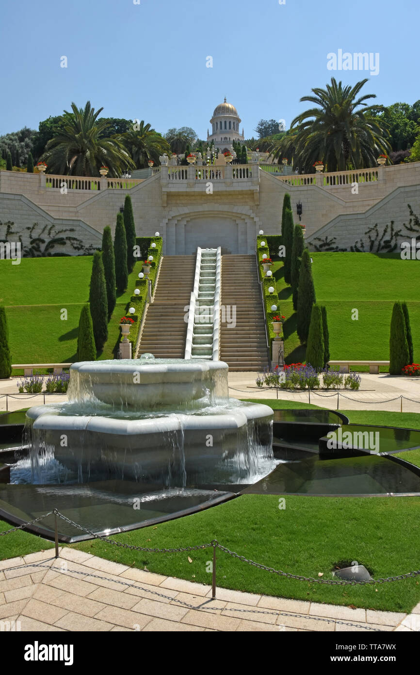 Baha'i centro di Haifa, Israele Foto Stock