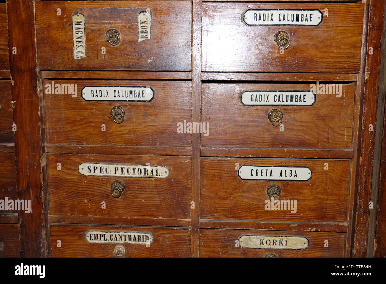 Speziale torace in legno con cassetti Foto Stock