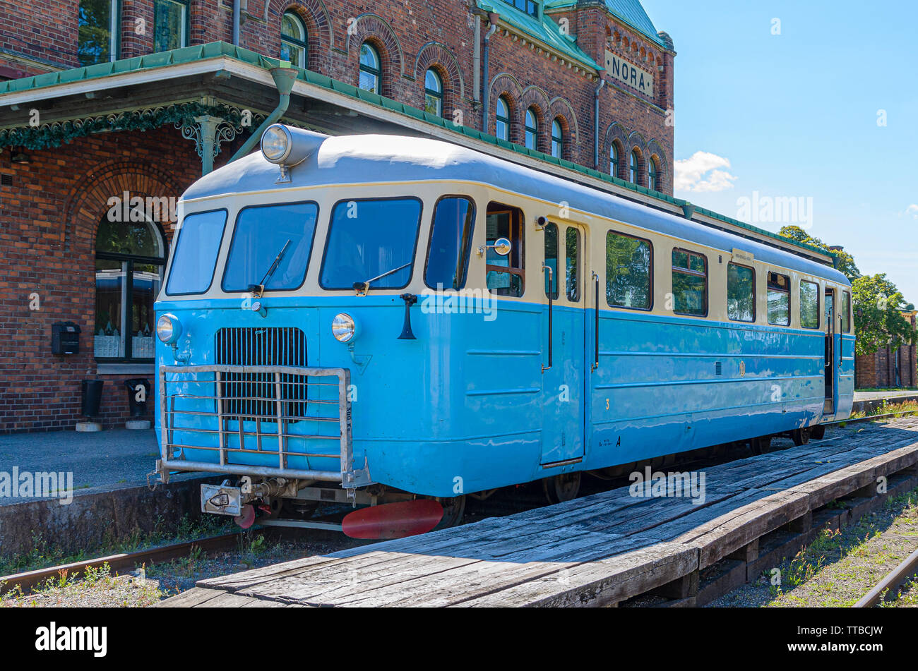 Ferrovia autobus erano comuni prima su brevi distanze. Foto Stock