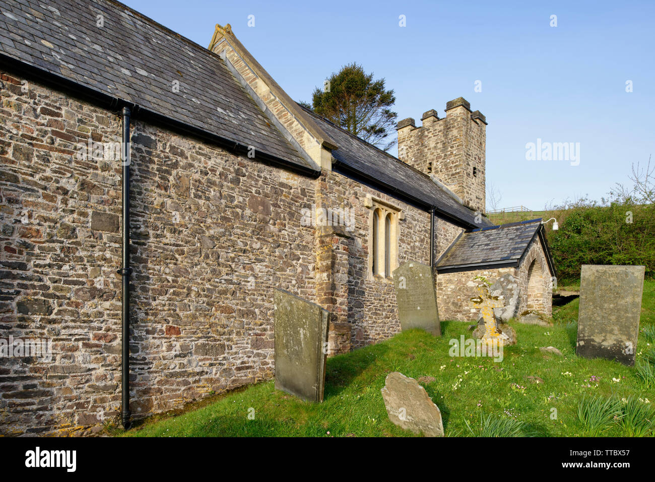 San Pietro, Trentishoe, Exmoor, Devon, Regno Unito Il Grade ii Listed è chiesa del XV secolo Foto Stock