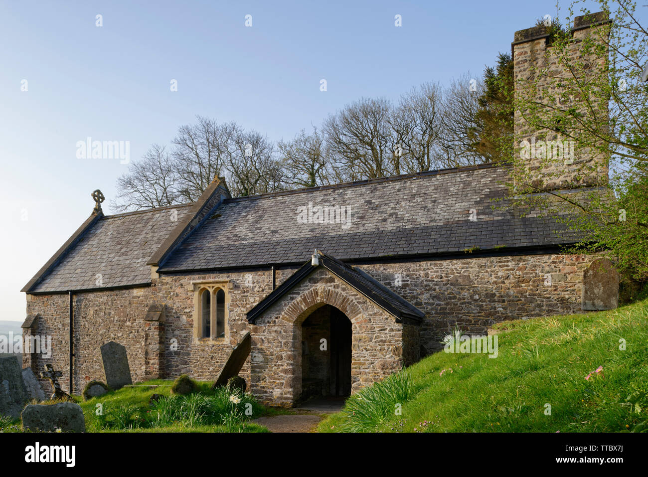 San Pietro, Trentishoe, Exmoor, Devon, Regno Unito Il Grade ii Listed è chiesa del XV secolo Foto Stock