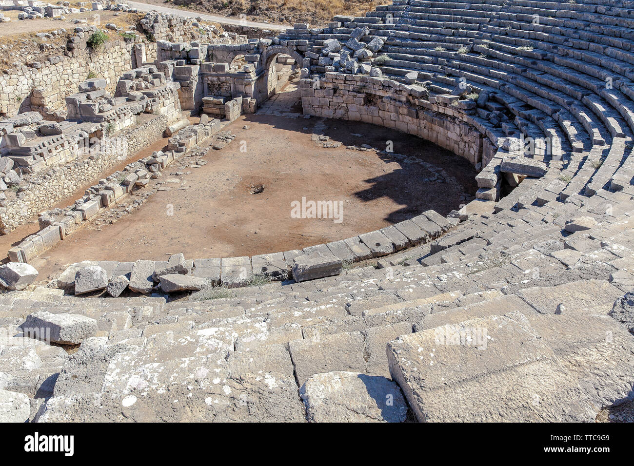 La Turchia, l'antica città di Xanthos theatre nella città di Antalya. Foto Stock