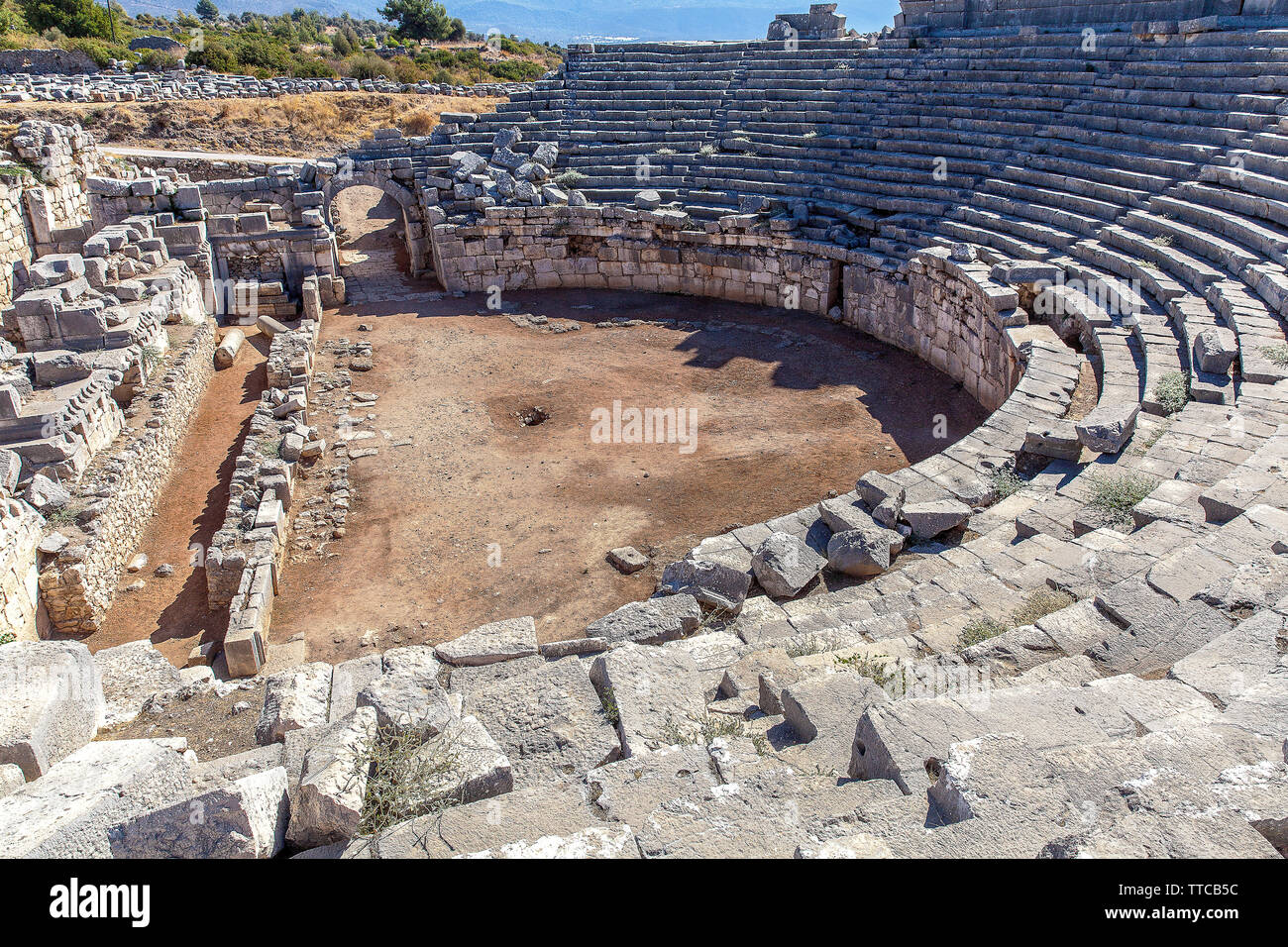 La Turchia, l'antica città di Xanthos theatre nella città di Antalya. Foto Stock