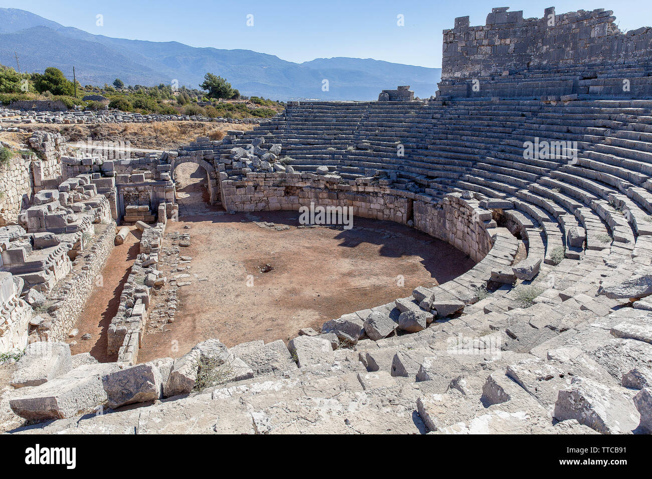 La Turchia, l'antica città di Xanthos theatre nella città di Antalya. Foto Stock