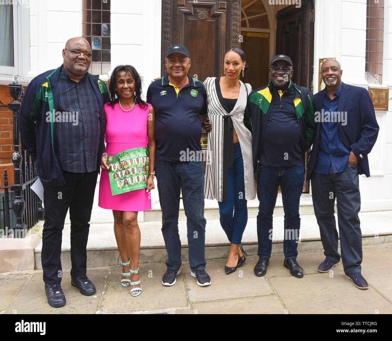 Jamaica Women Football Team Lunch in vista del torneo Women World Cup 2019 in Francia, Londra, Regno Unito, 30 maggio 2019. Credito: Alamy Foto Stock