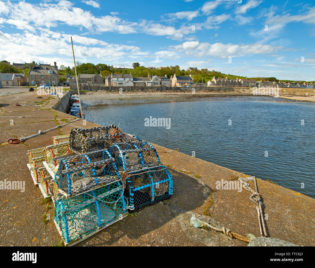 PORTGORDON MORAY SCOZIA IL PORTO E aragosta o granchio cantre Foto Stock