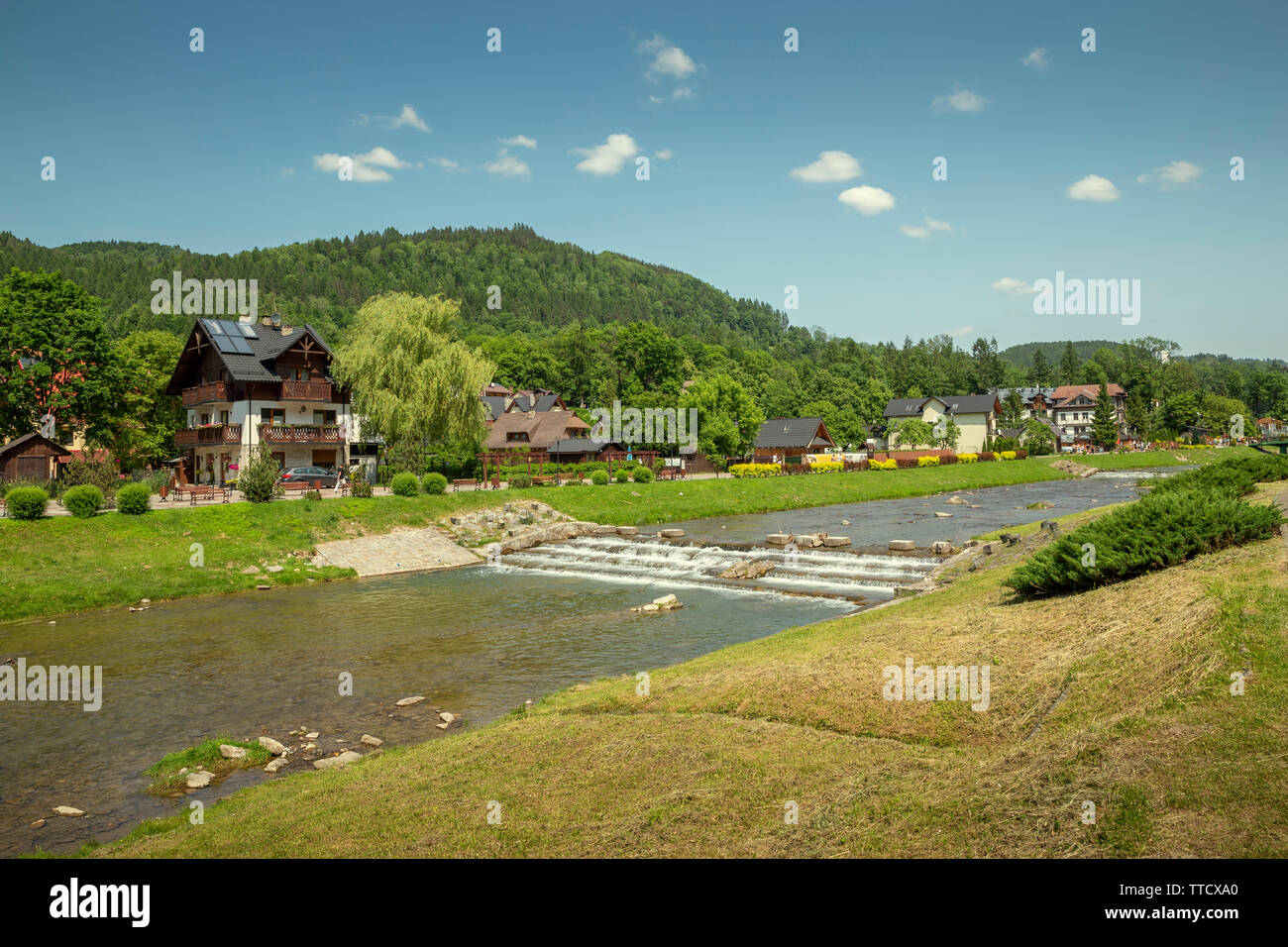 Szczawnica health resort di Pieniny mountains, Polonia Foto Stock