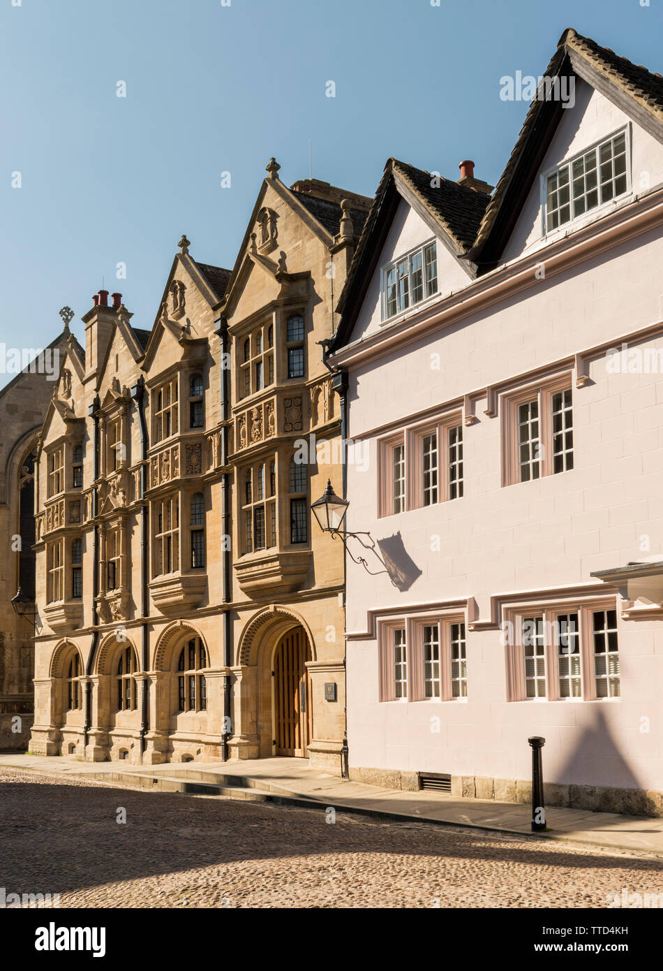 Case attraenti di Merton Street, Oxford, Regno Unito Foto Stock