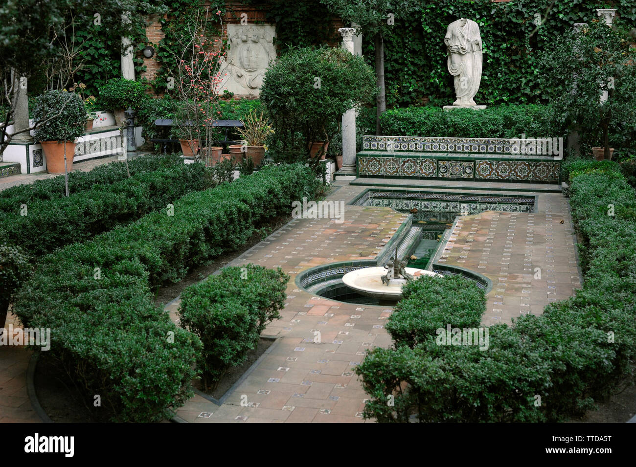 Museo Sorolla. Situato nella casa del pittore valenciano Joaquin Sorolla y Bastida (1863-1923). Stile andaluso corte. Madrid. Spagna. Foto Stock