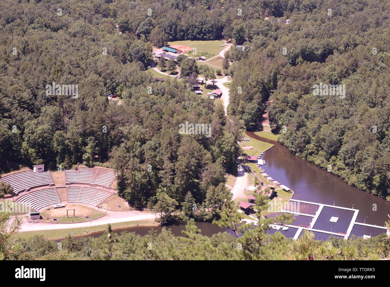 Camp manopola Raven Boy Scout Camp vista dalla manopola, Lowgap, NC Foto Stock