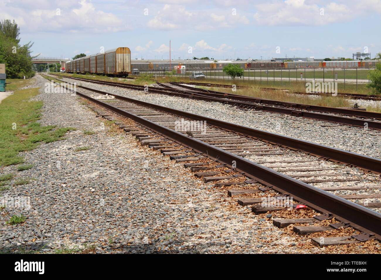 Un paio di foto della ferrovia vicino all'Aeroporto Internazionale di Miami Foto Stock