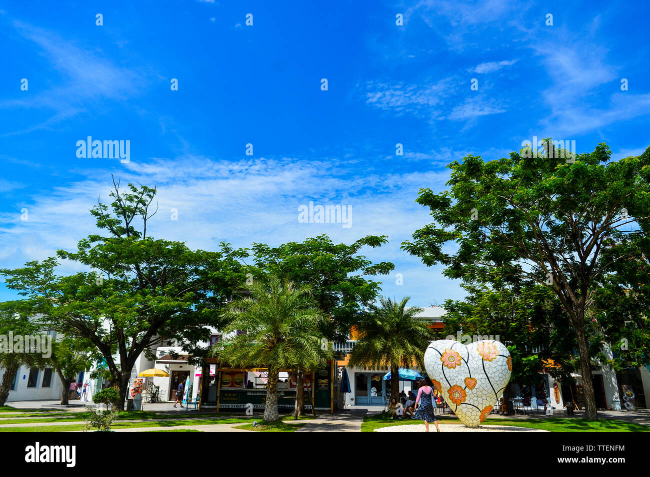 Hua Hin, Thailandia, 4th, ottobre 2016. Vista del parco di Santorini, un interessante greco di parchi a tema e parchi di divertimenti in Thailandia. Foto Stock