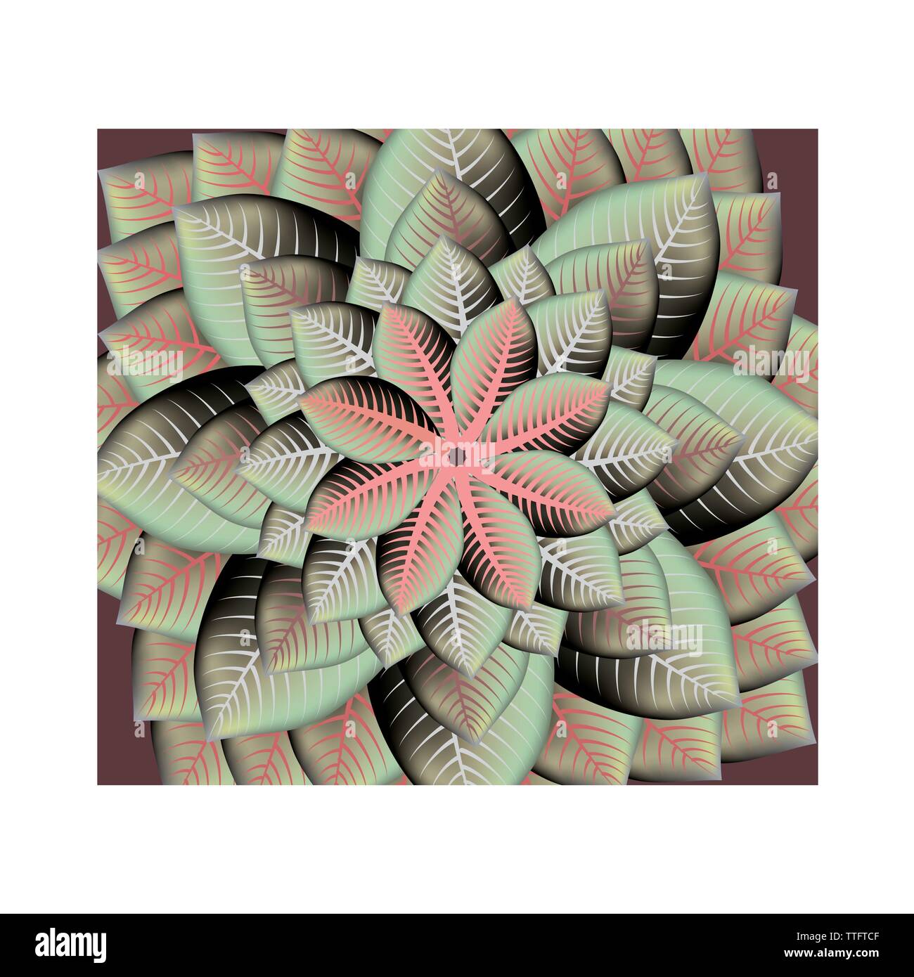 Foglie con modello di sovrapposizione Foto Stock