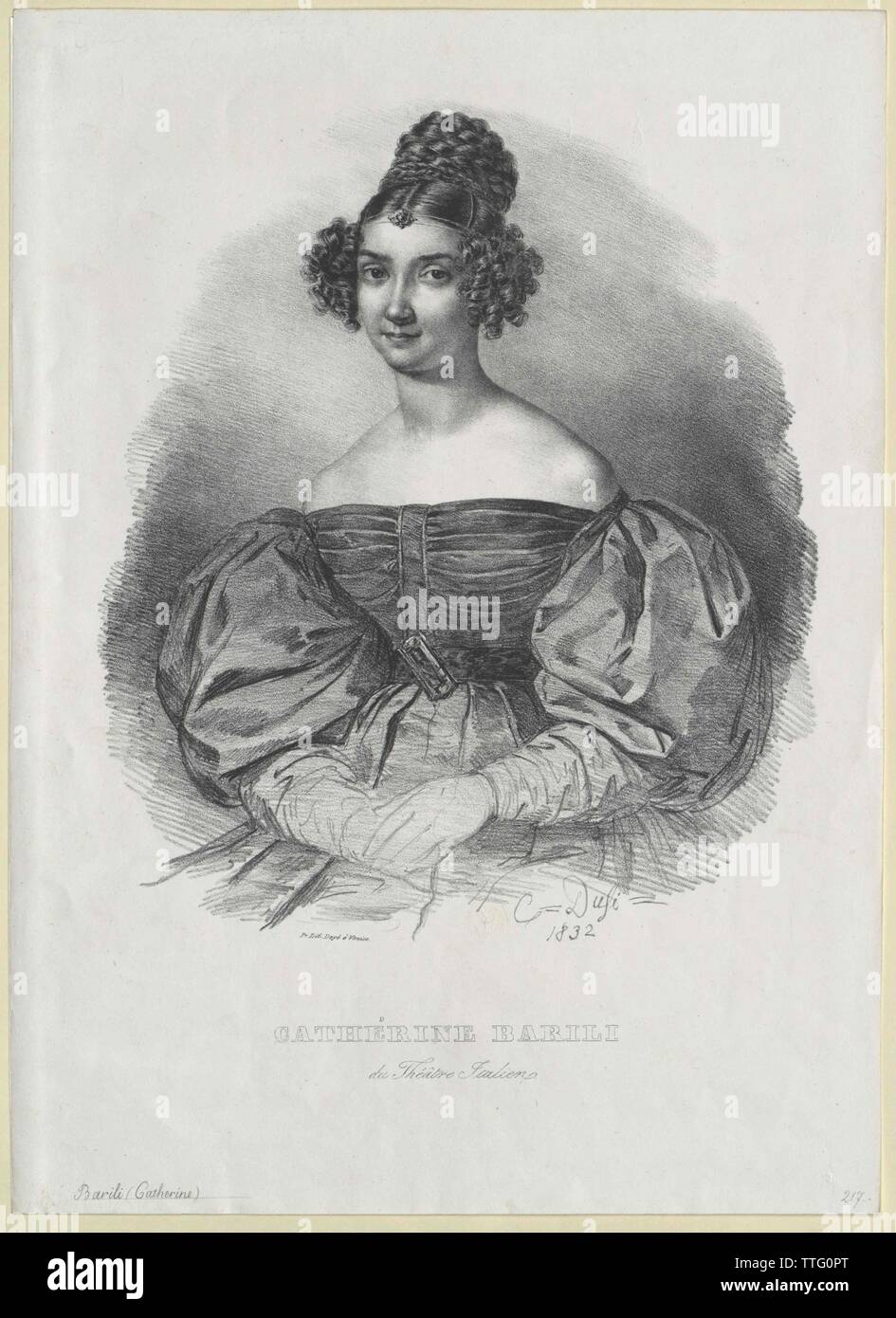 Barili, Caterina, songstress circa 1832, madre di Adelina Patti, Additional-Rights-Clearance-Info-Not-Available Foto Stock