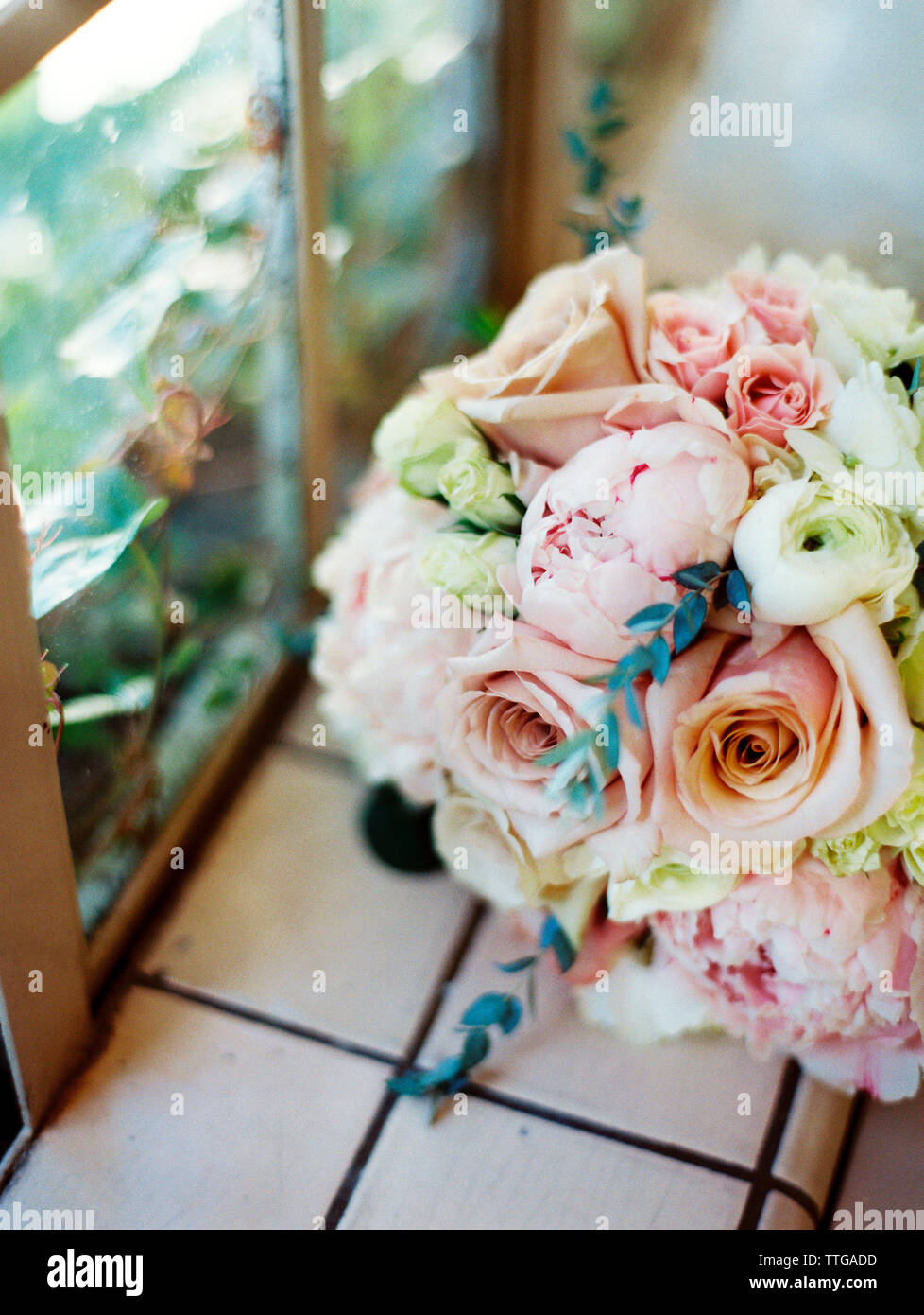 Bridal bouquet per la finestra Foto Stock