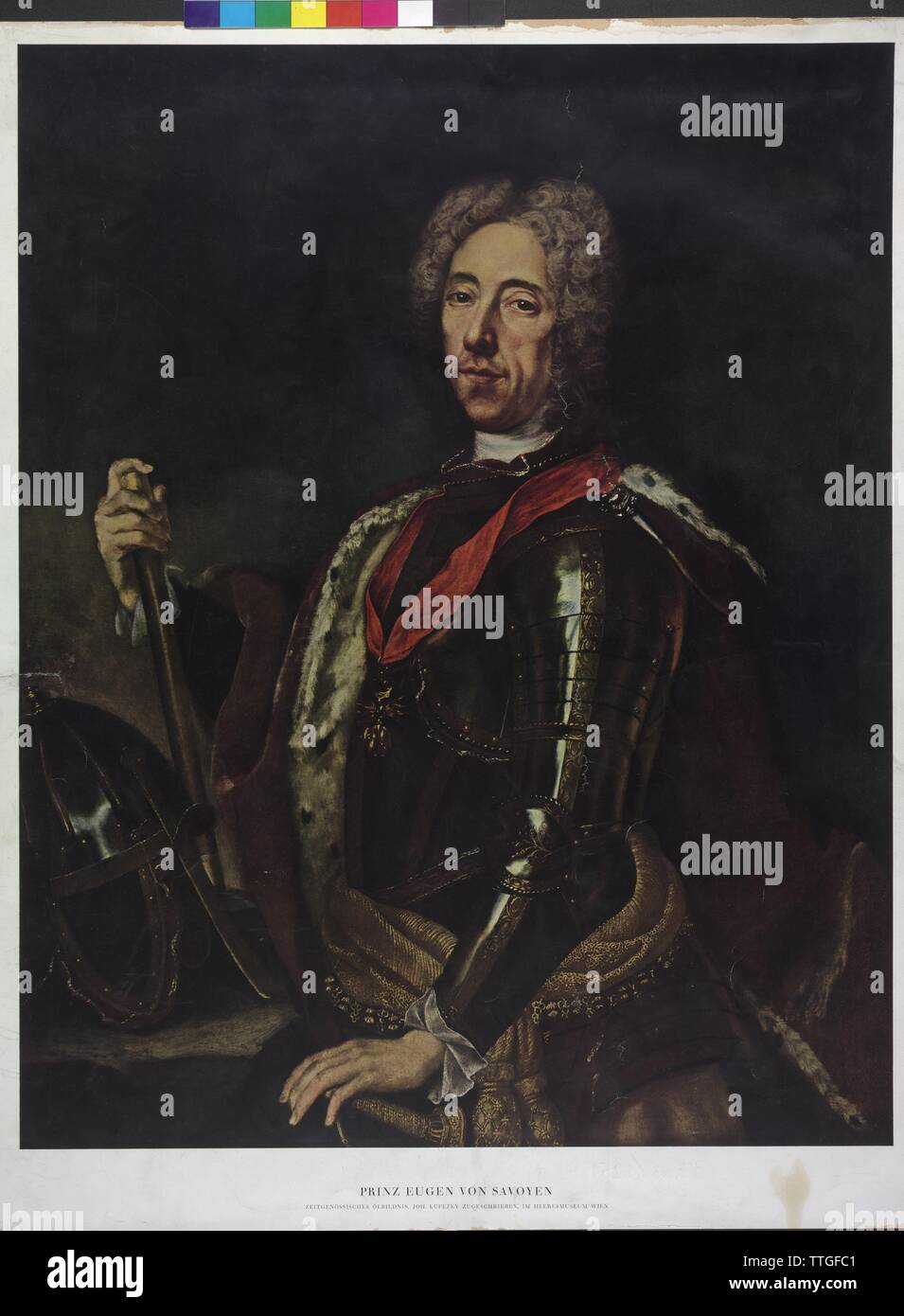 Il principe Eugenio di Savoia, la stampa a colori sulla base di un dipinto di Johann Kupetzky, Additional-Rights-Clearance-Info-Not-Available Foto Stock