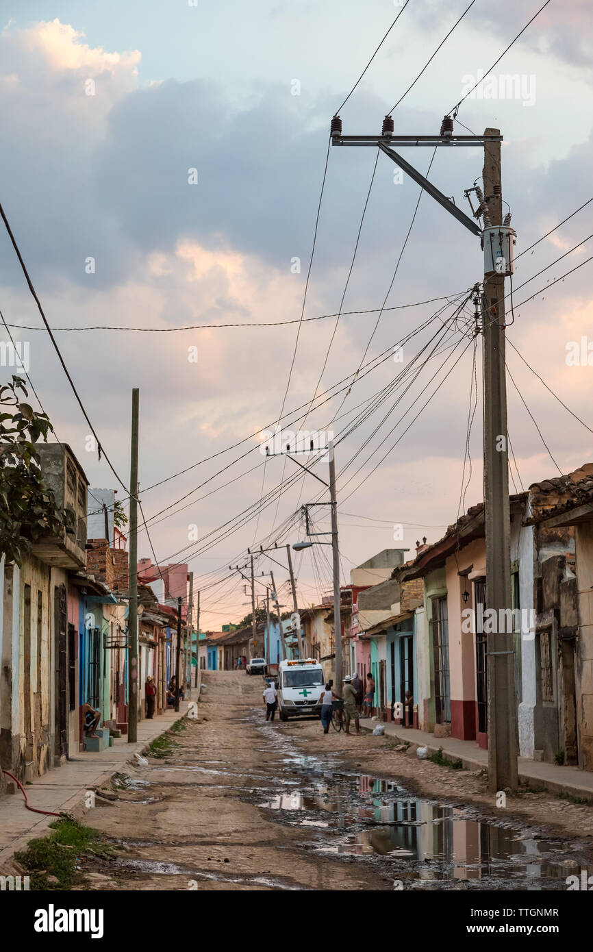 La vita reale street scene in Trinidad, Cuba. 2017. Foto Stock