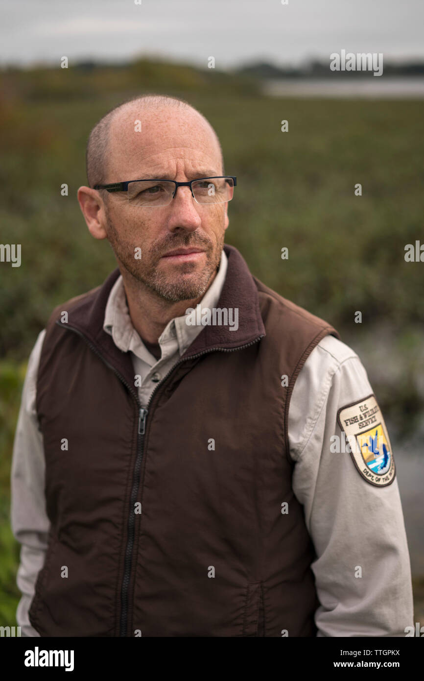 Jason P. Lewis, Rifugio Manager a Ottawa National Wildlife Refuge. Foto Stock Jason P. Lewis, Rifugio Manager a Ottawa National Wildlife Refuge. Foto Stock