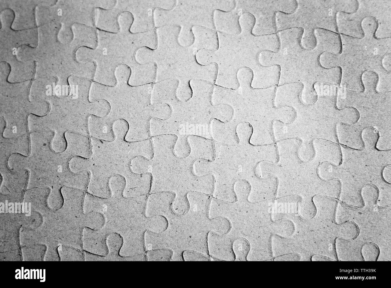 White jigsaw puzzle sullo sfondo Foto Stock