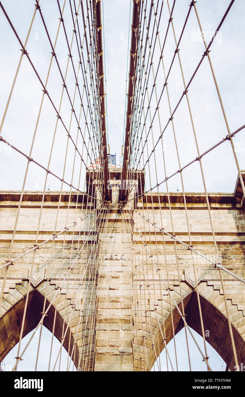 Ponte di Brooklyn close up Foto Stock