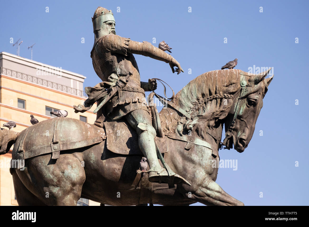 Principe Nero statua a Leeds City Square, vicino al proposedd nuovo canale 4 posizione Foto Stock
