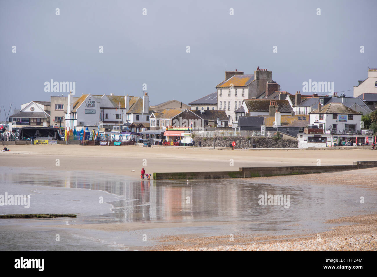 Spiagge di sabbia a Lyme Regis, Dorset, England, Regno Unito Foto Stock