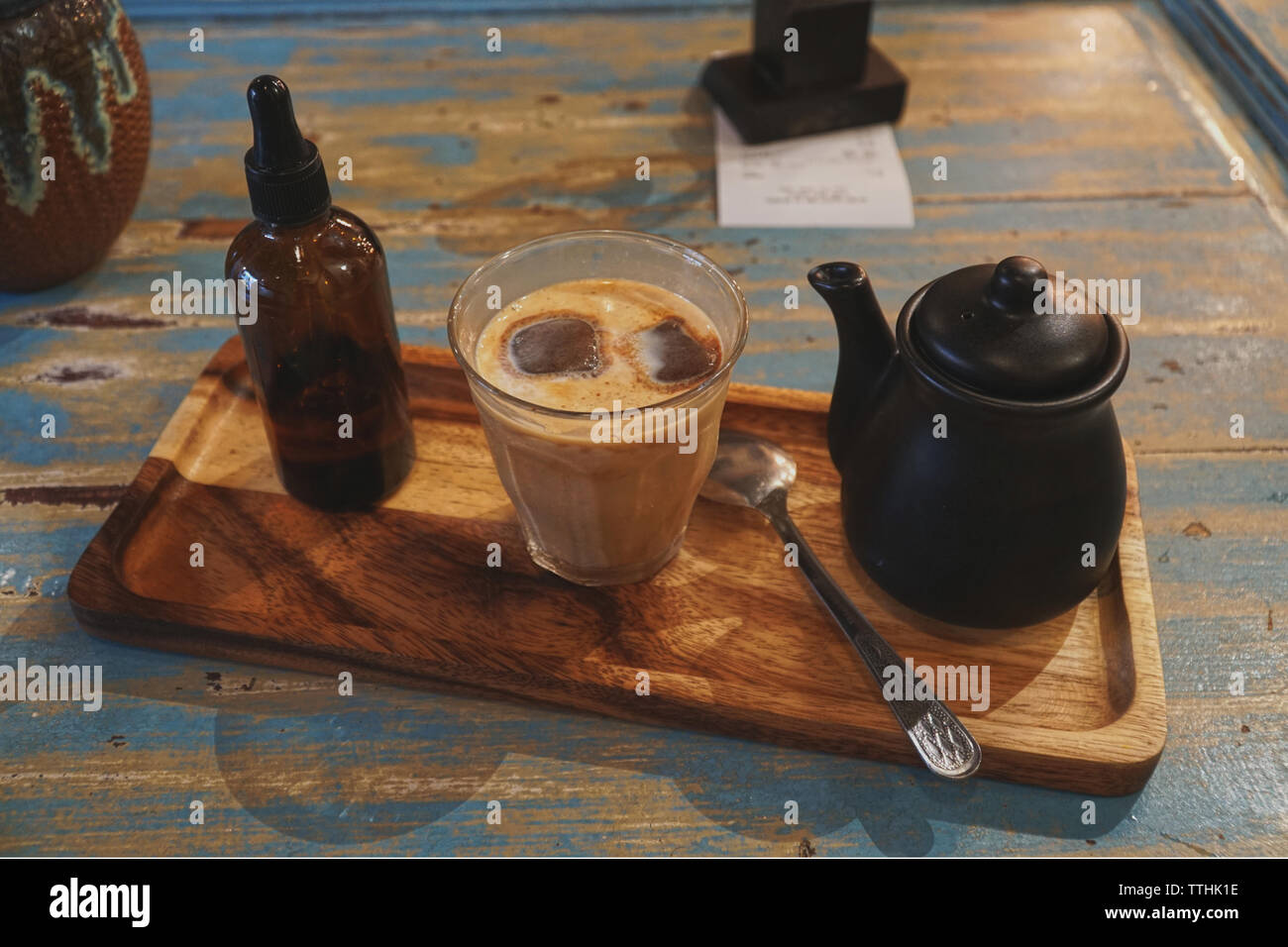 Caffè speciale latte, latte il caffè in un bar di Kuala Lumpur in Malesia Foto Stock