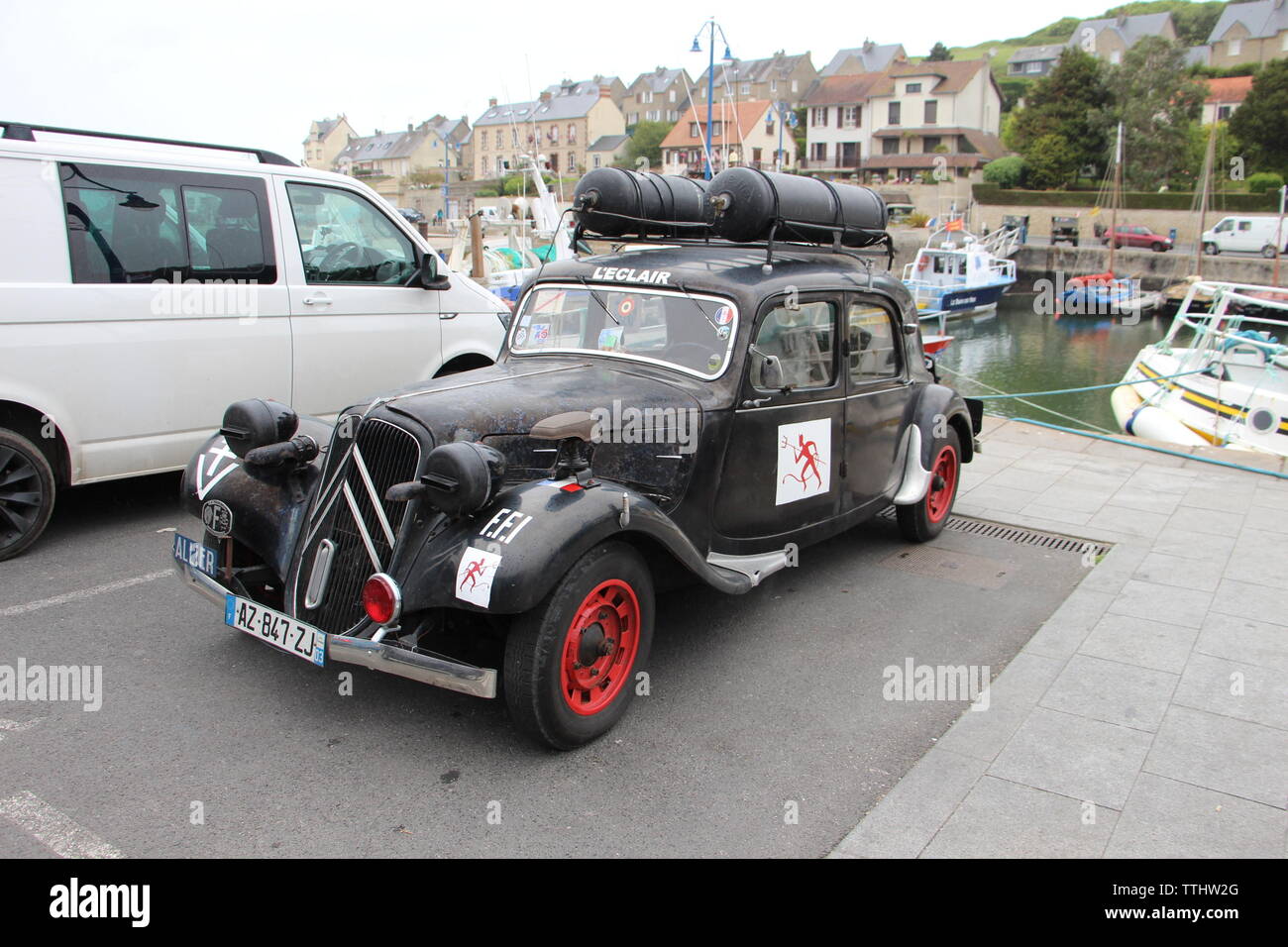 Port en bessin da improvvisazione porta salva olio Debarquement Foto Stock