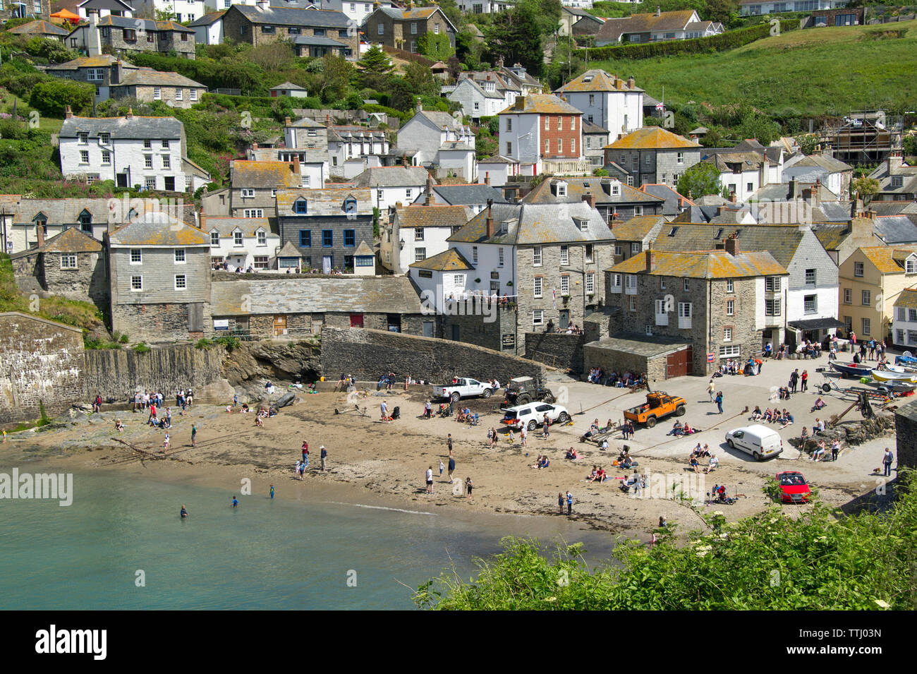 Port Isaac, Cornwall, Regno Unito, l'impostazione per la serie TV Doc Martin, dove è chiamato Portwenn Foto Stock