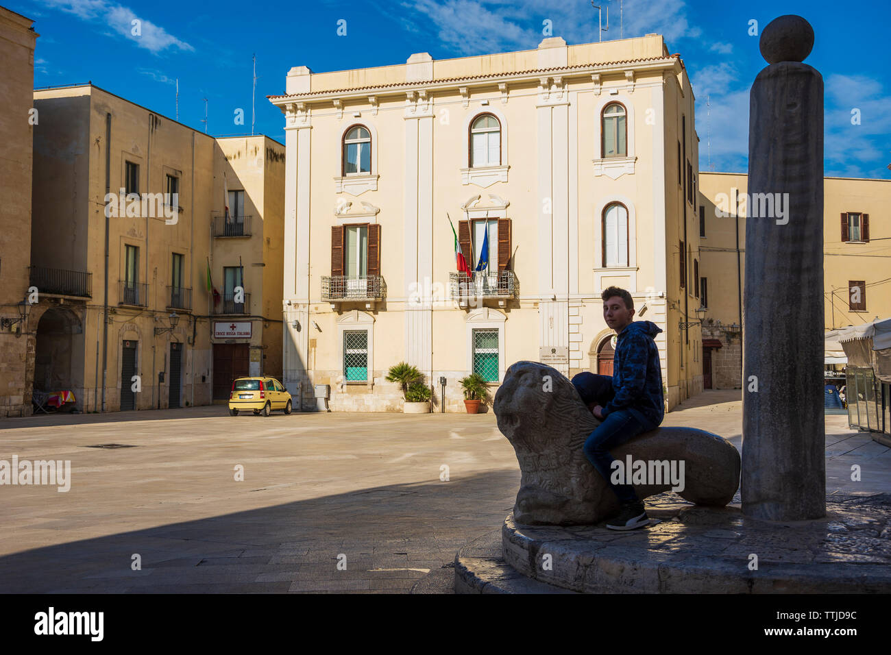 BARI, ITALIA - Febbraio 9, 2019. Vista della Piazza del Mercantile, antica piazza nel centro storico di bari, puglia, Italia meridionale. Foto Stock