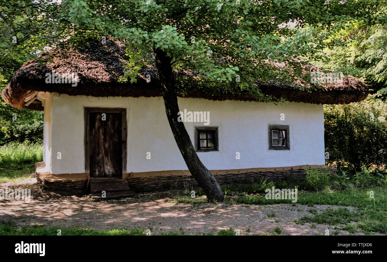 Casa ucraina,il Museo di Architettura e vita di Naddnepryanschiny centrale , Pereyaslav-Khmelnytsky, Ucraina, house, home, hut Foto Stock