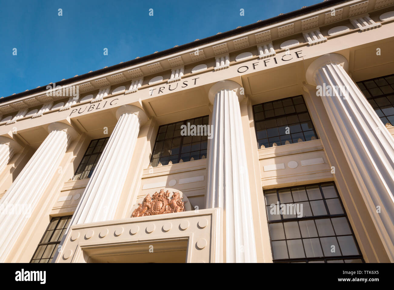 La fiducia del pubblico ufficio edificio, Napier, Nuova Zelanda stile Art Deco Foto Stock