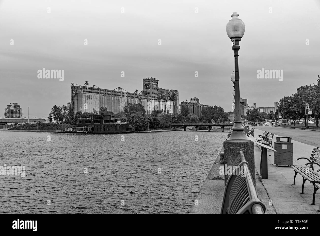 Viste della vecchia Montreal granai. Foto Stock