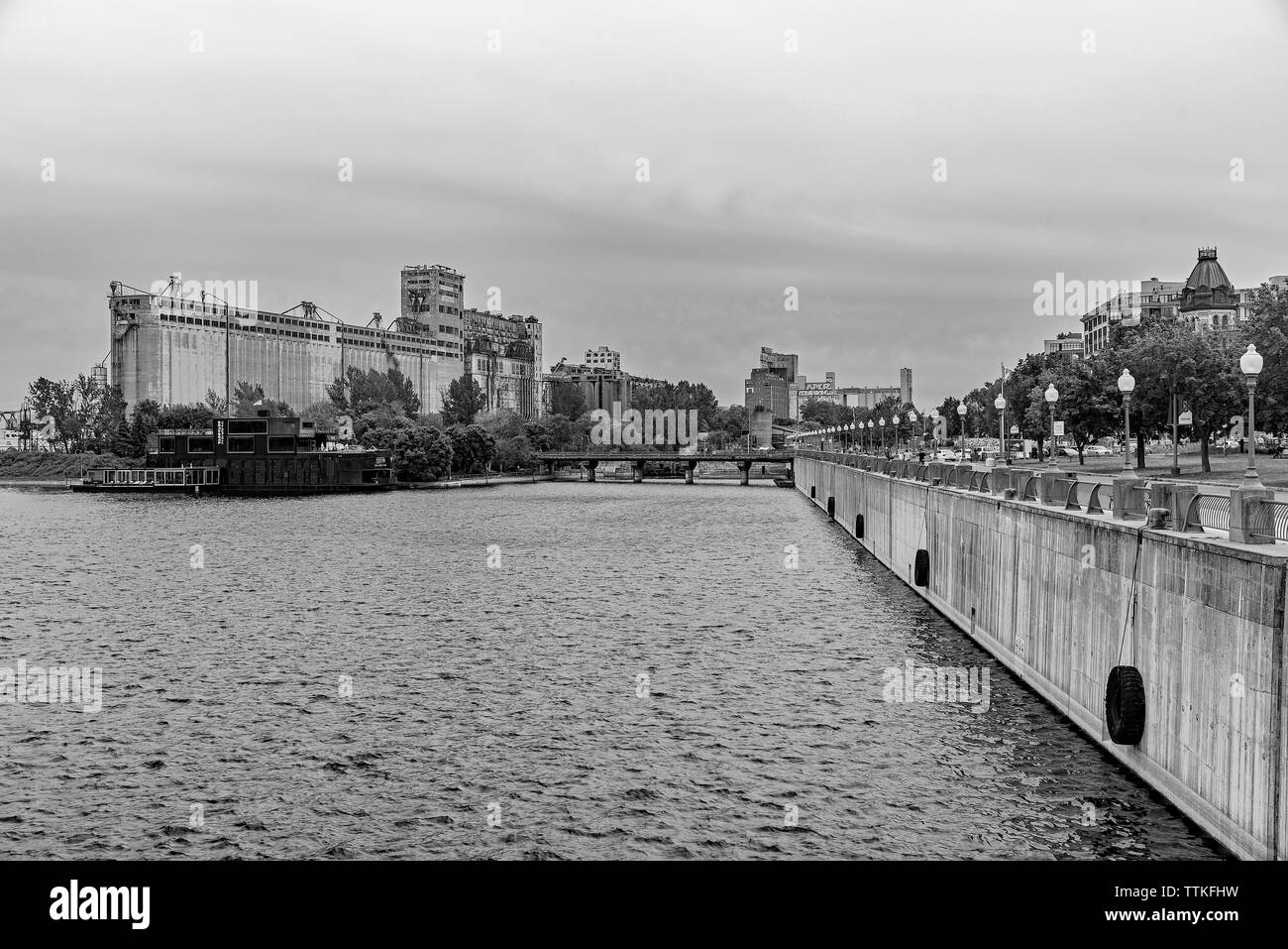 Viste della vecchia Montreal granai. Foto Stock