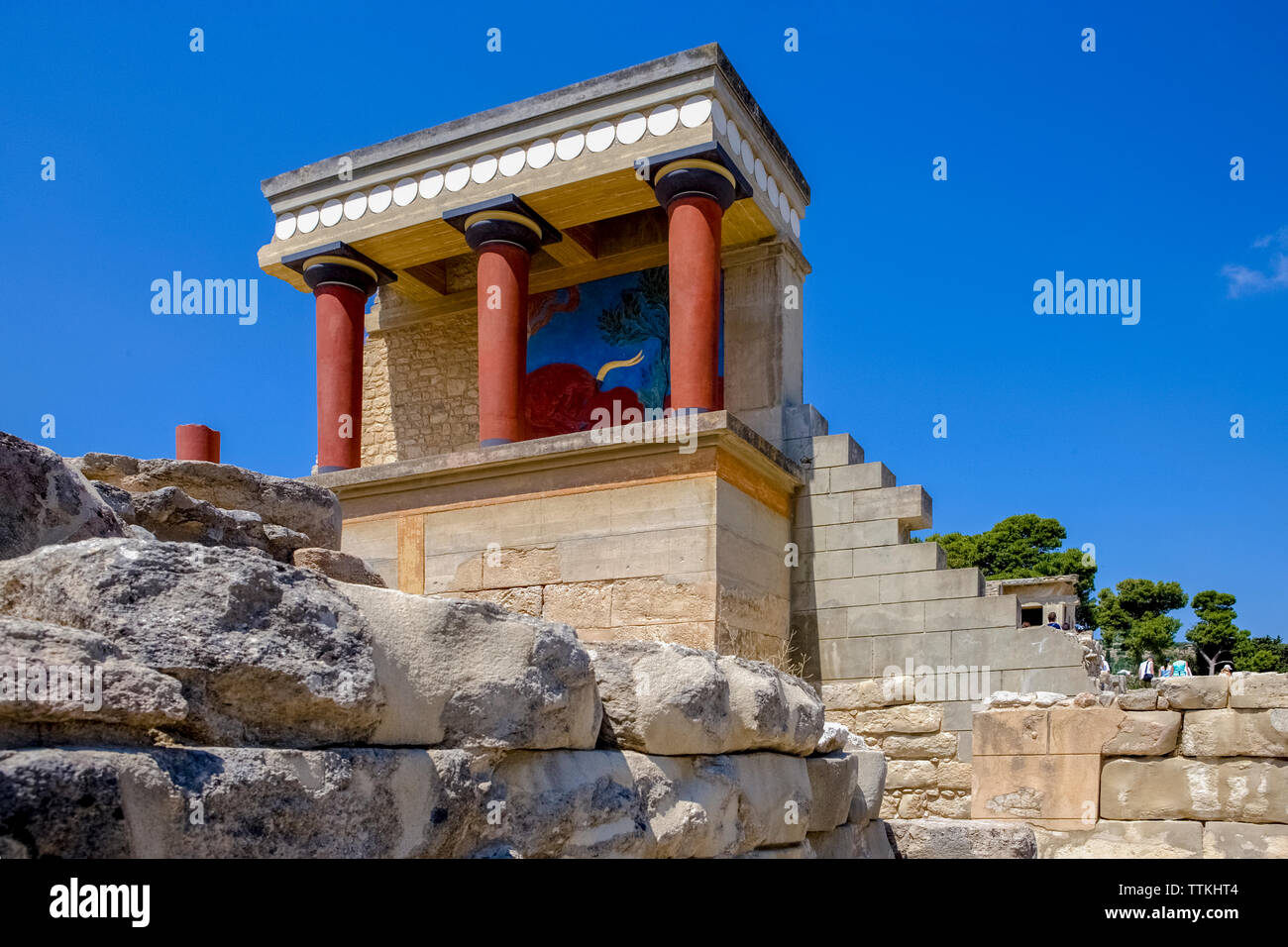 La Grecia, Creta, Heraklion, il Palazzo di Knossos sito archeologico Foto Stock
