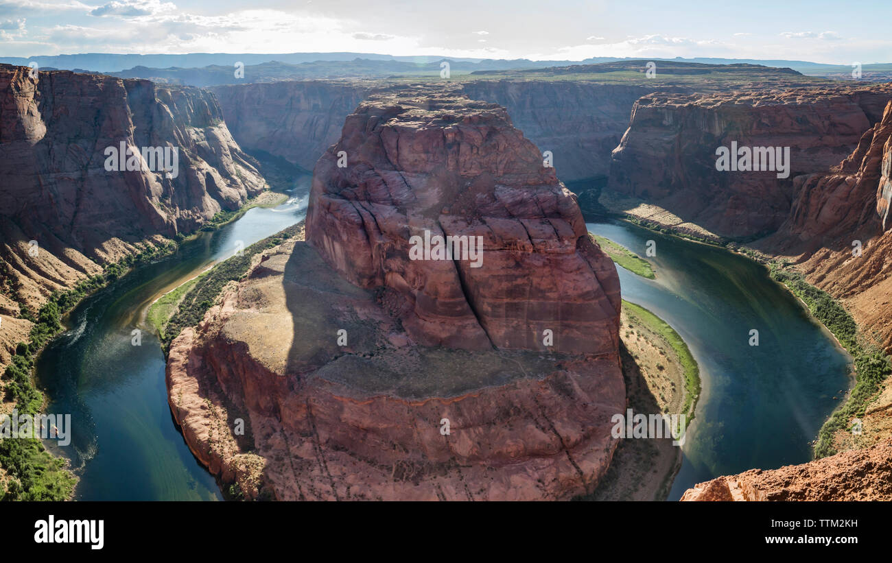 Vista panoramica della curva a ferro di cavallo al desert Foto Stock