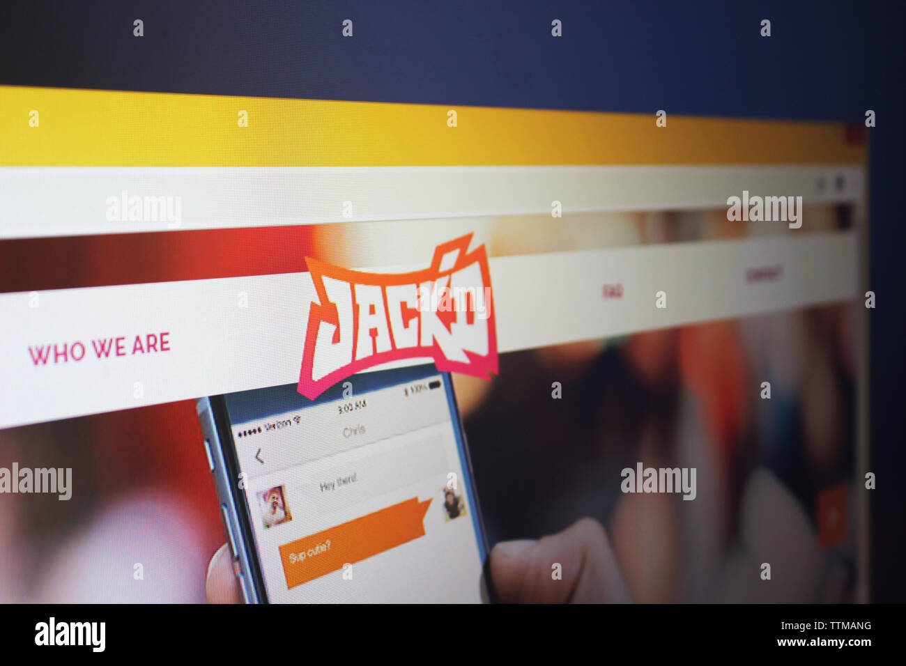 Jack'd website Foto Stock