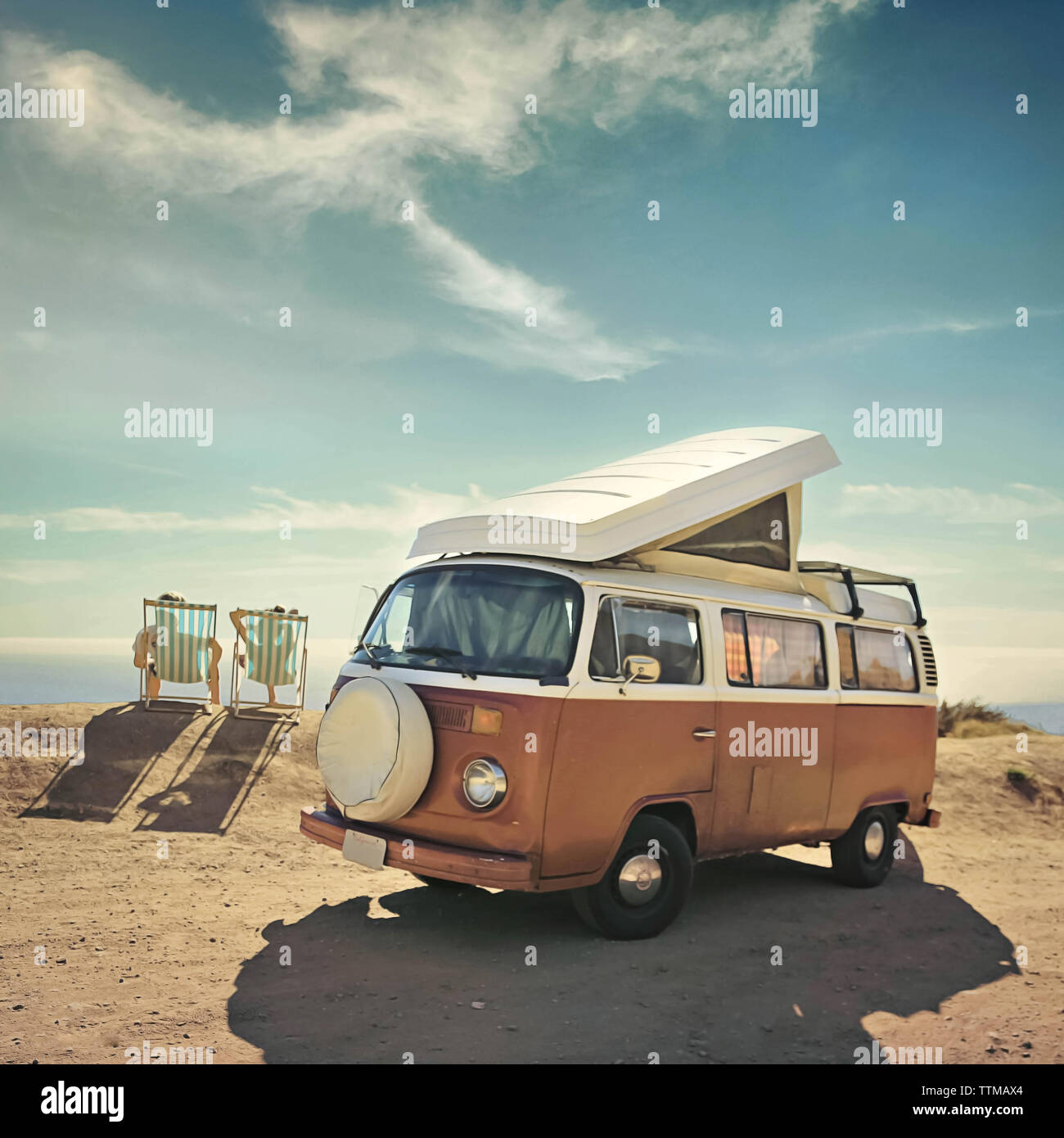 Camper - furgone hippie. Vacanza in California Foto Stock