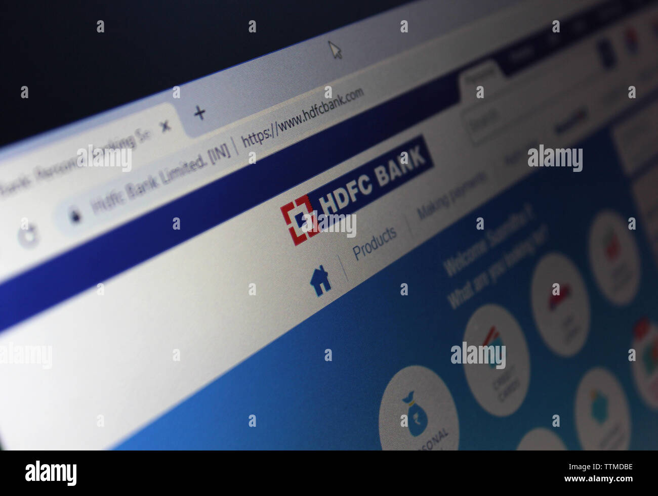 HDFC Bank sito web Foto Stock