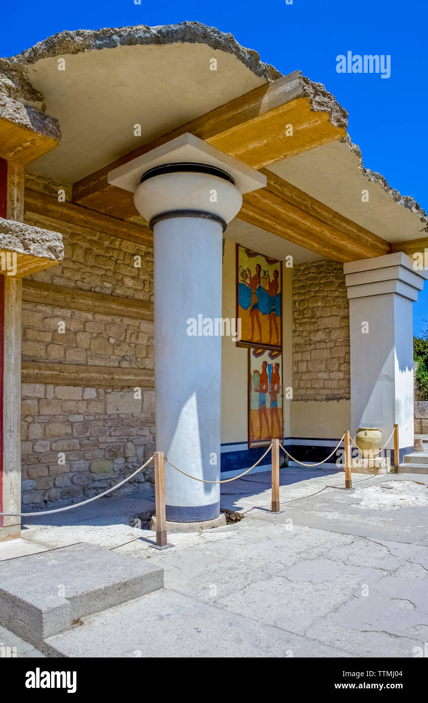 La Grecia, Creta, Heraklion, il Palazzo di Knossos sito archeologico Foto Stock